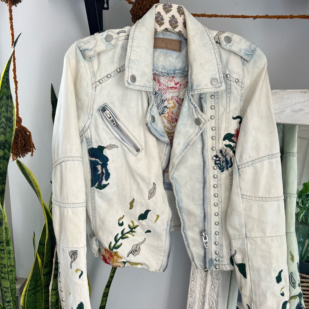 Blank NYC embroidered denim jacket